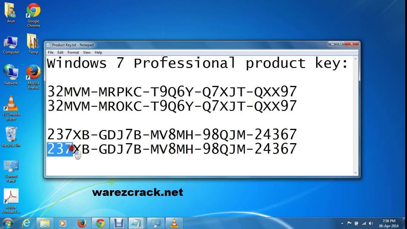 Product key for windows 7